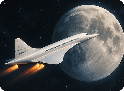 SpaceJet going to the Moon